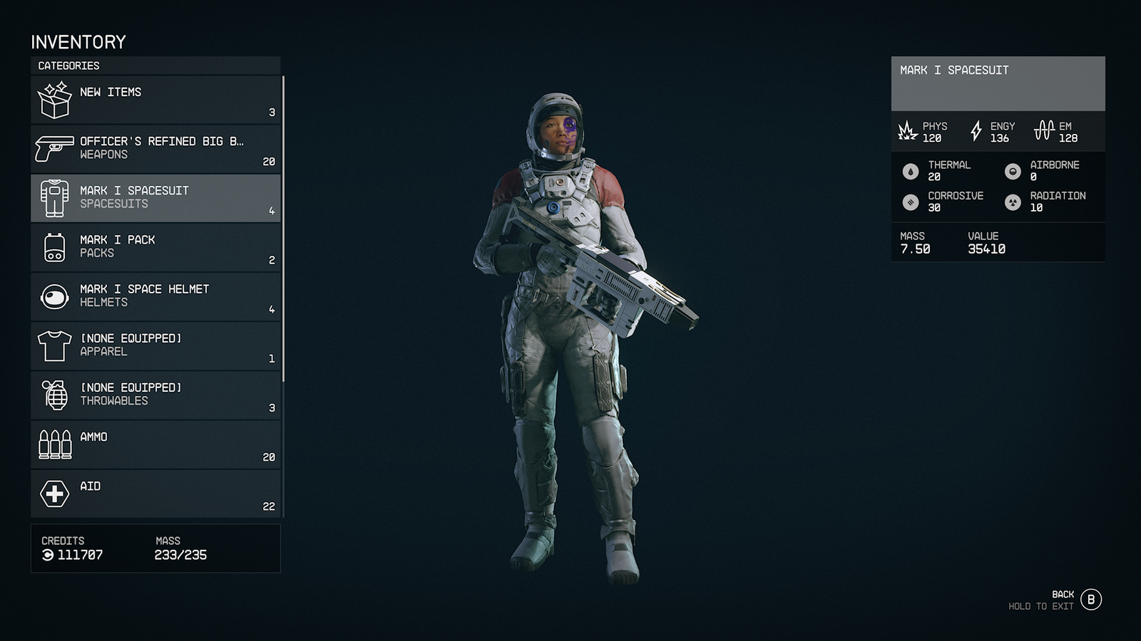 Starfield: Armor Modifiers (Traits)